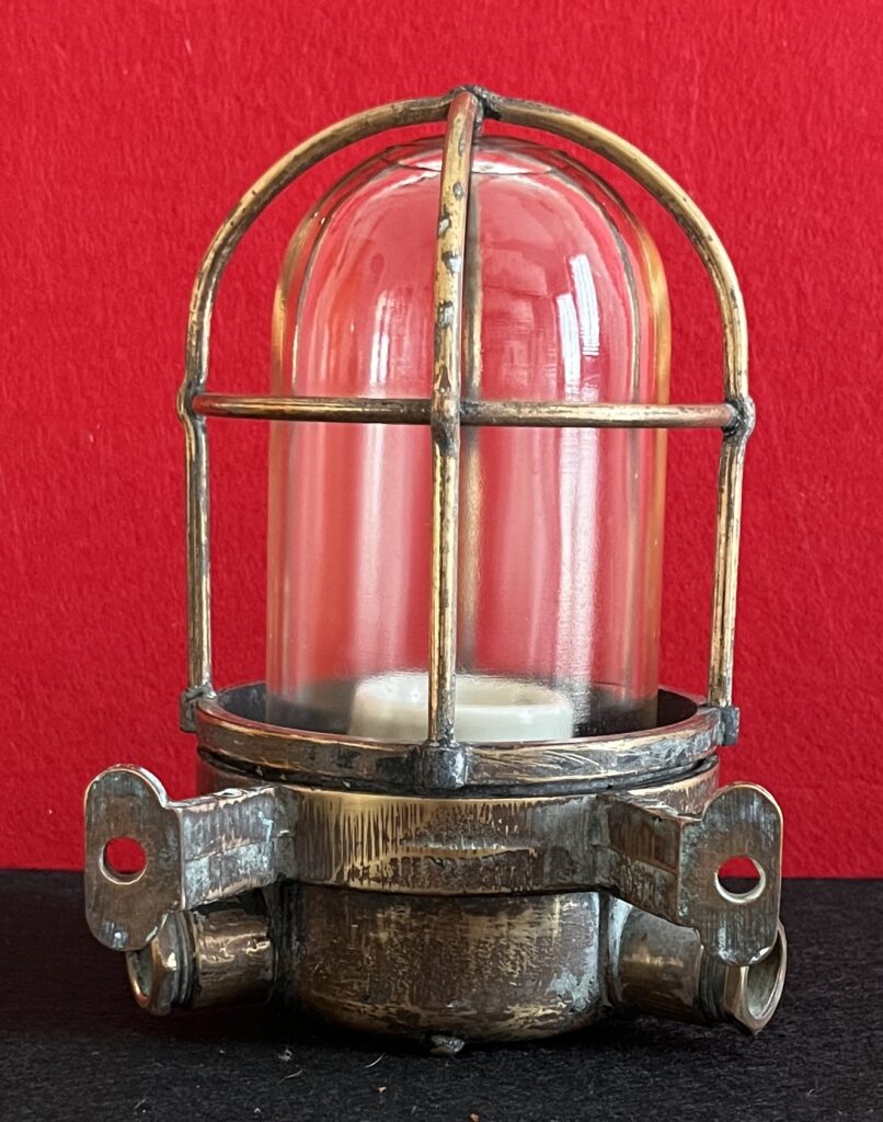 Lampada Navale Vintage in Ottone e Vetro – Anni ’50/’60