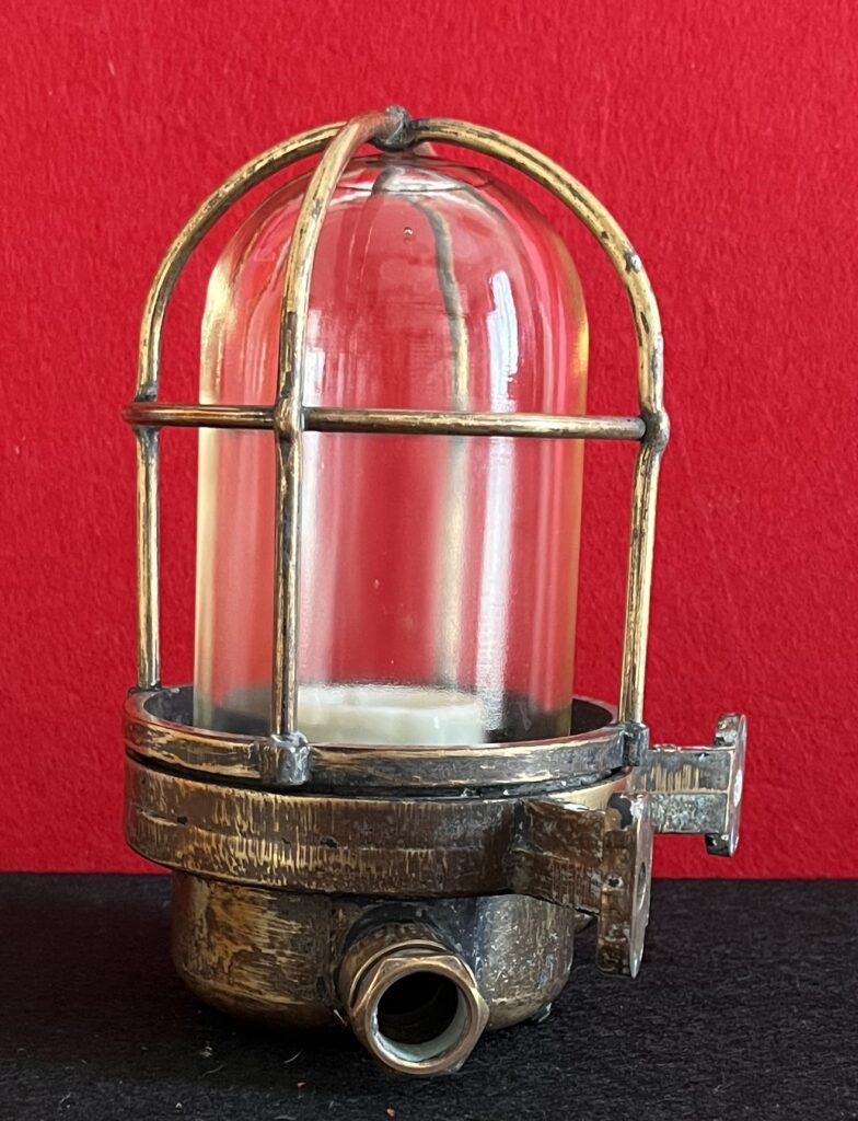Lampada Navale Vintage in Ottone e Vetro – Anni ’50/’60
